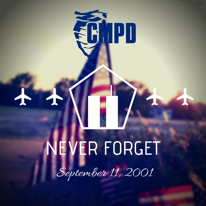 CMPD's tweet photo. Do you remember exactly what you were doing when you heard the terrible news? It's now 18 years later. We witnessed what will forever be etched in our history. Some of us will never be the same but we must never forget.
(Please share with us how you are honoring those we lost). https://t.co/x0JS1LG8lP