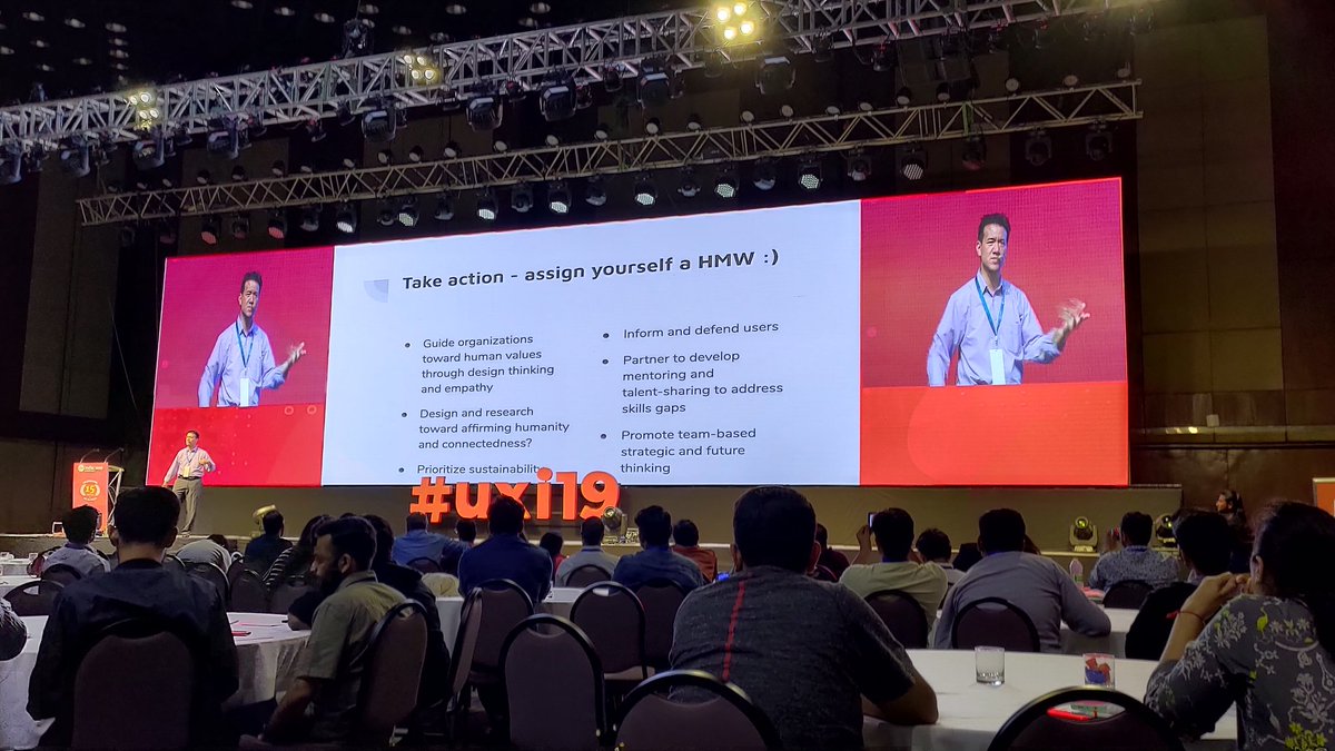 Aaron Khare (@aaronkhare) on Twitter photo From the proven value of design, its need for collaborative & cross-functional ownership, to transitioning to life-centred thinking & solutions, protecting & respecting users and addressing the skills gap, <a href="/sfadden/">Steve Fadden</a> laid it all out <a href="/uxindiaconf/">Ux-India by umo.design</a>, along w/ HMW ๐ #uxi19 #uxindia2019 From the proven value of design, its need for collaborative & cross-functional ownership, to transitioning to life-centred thinking & solutions, protecting & respecting users and addressing the skills gap, <a href="/sfadden/">Steve Fadden</a> laid it all out <a href="/uxindiaconf/">Ux-India by umo.design</a>, along w/ HMW ๐ #uxi19 #uxindia2019