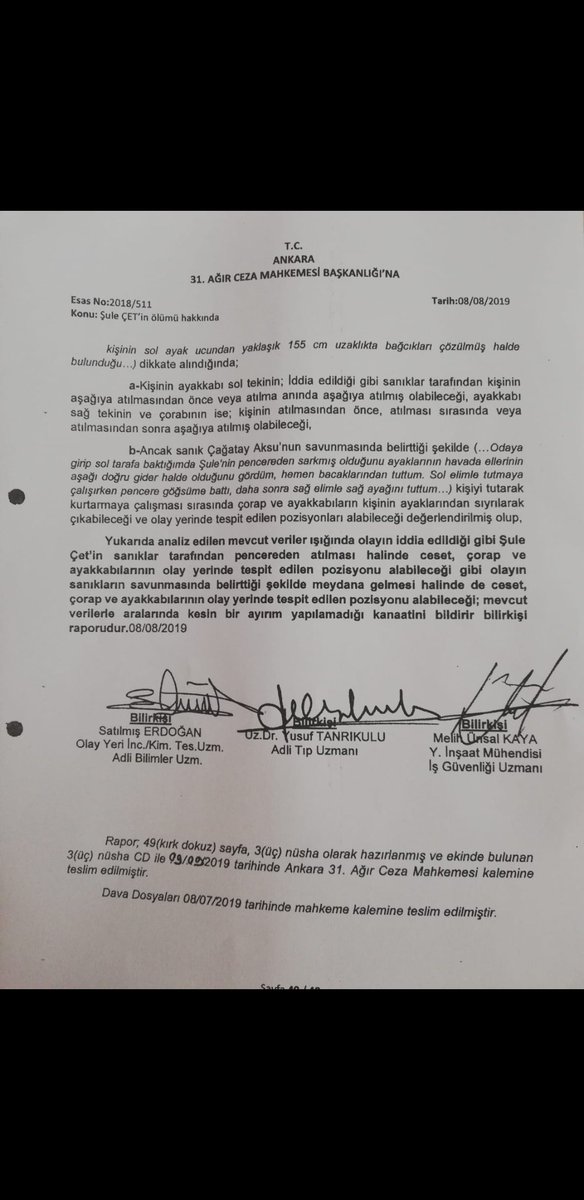 twitindibisii's tweet image. Devletin uzman bilirkişilerinin elindeki verilerle yaptığı detaylı incelemede, hem sanığın ifadesini doğruluyor hem de iddia makamının iddiasının olabileceğini söylüyor. #suleceticinadalet