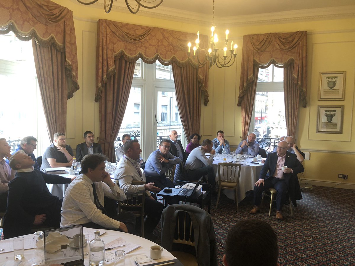 BusConnBrad's tweet photo. Packed meeting this morning @HotelMidland #bradford. Thanks to Jonny Noble from @bradford_bid for bringing us up to speed. Good to meet Alex from @trexmediahouse, thanks for coming. https://t.co/BrLJ9zGTg6