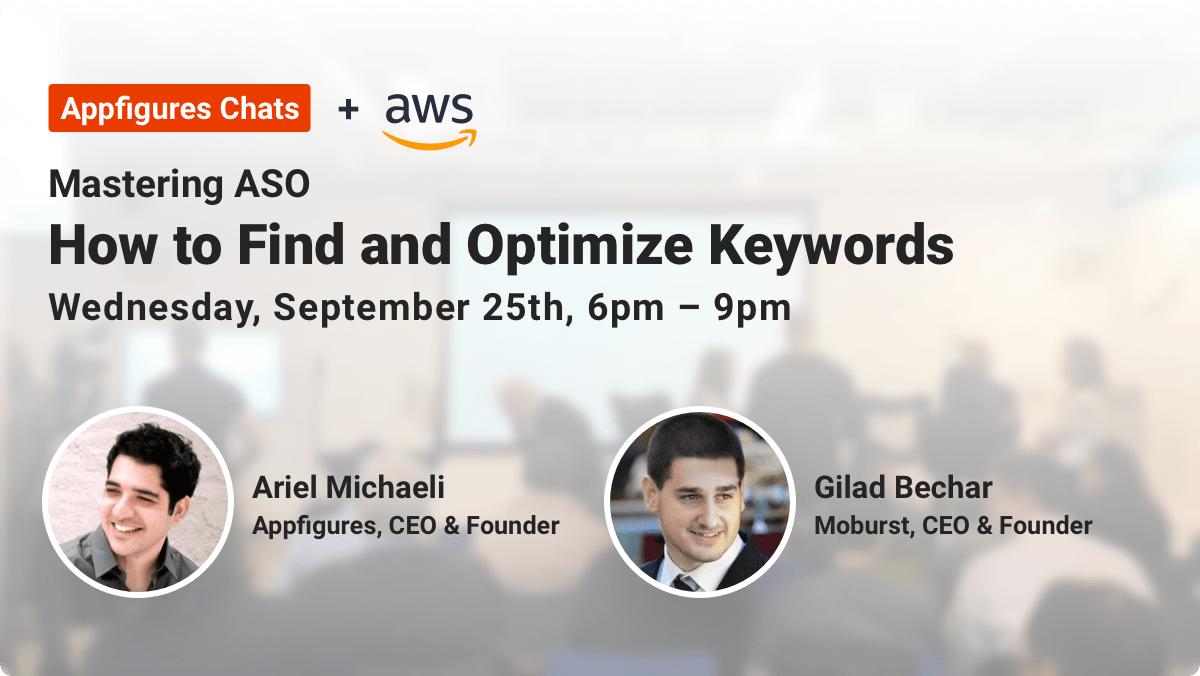 appfigures's tweet image. 💥2 weeks left until our next Mastering ASO Series event! We'll be diving deeper into #ASO #Keyword #Research with Gilad from @Moburst. Join us on 9/25 at AWS Loft. RSVP ➡️ bit.ly/2Lqyc75