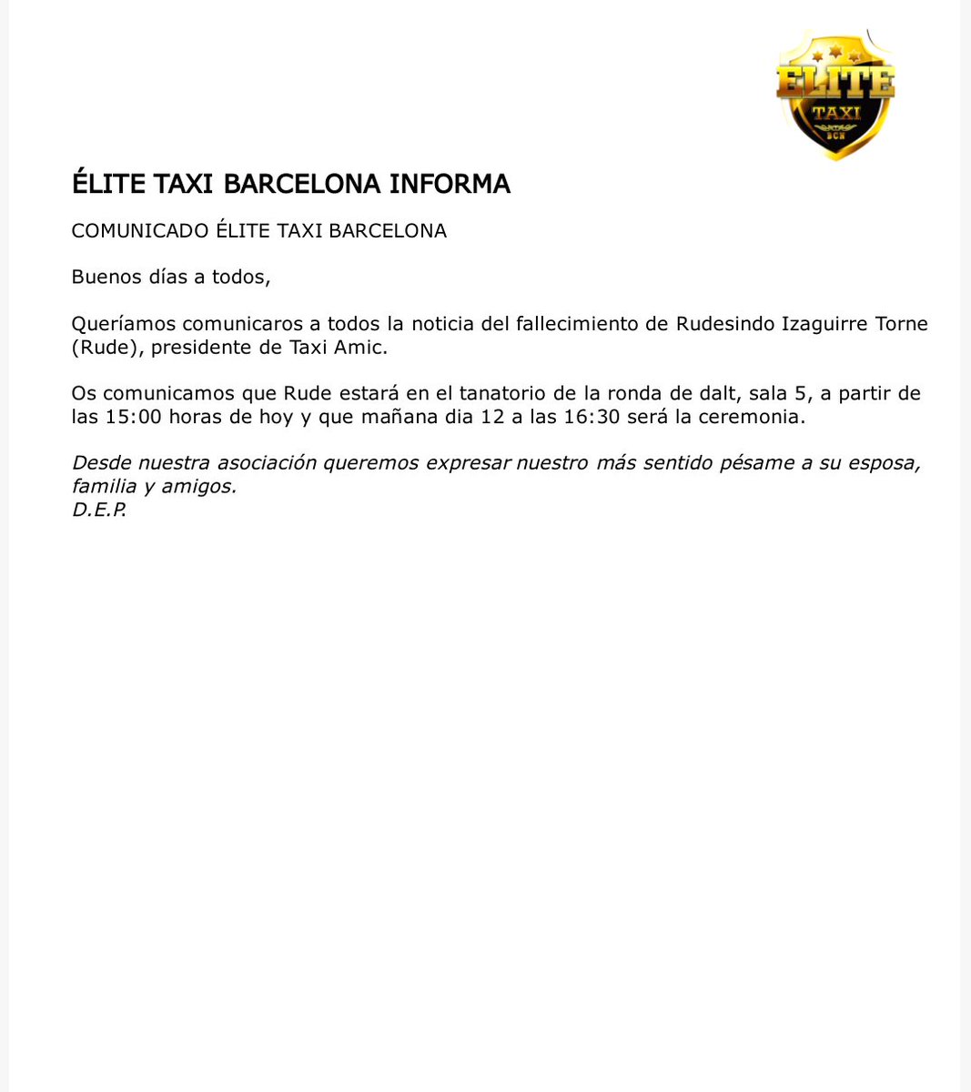 Elite Taxi Barcelona tweet media