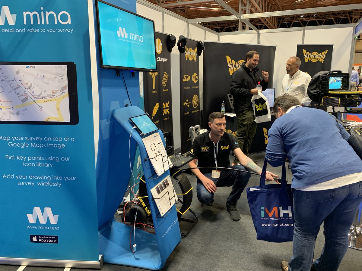 ScanprobeLTD's tweet photo. Where does #drainage meet #mobileapp technology? Stand D49 at the @floodexpo of course! Come over and experience @minasurvey on iPhone & iPad, and on a #Maxprobe or #TrapJumper #pushrodcamera! https://t.co/vjQrps5Ojv