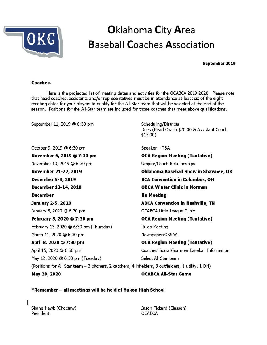 Oklahoma City Area Baseball Coaches Association tweet media