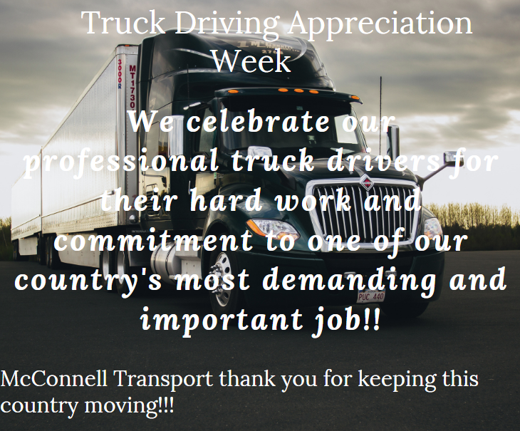 McConnellTransp's tweet photo. McConnell Transport is celebrating our professional truck drivers!!
#mcconnelltransport https://t.co/JTfZ2sYk4n