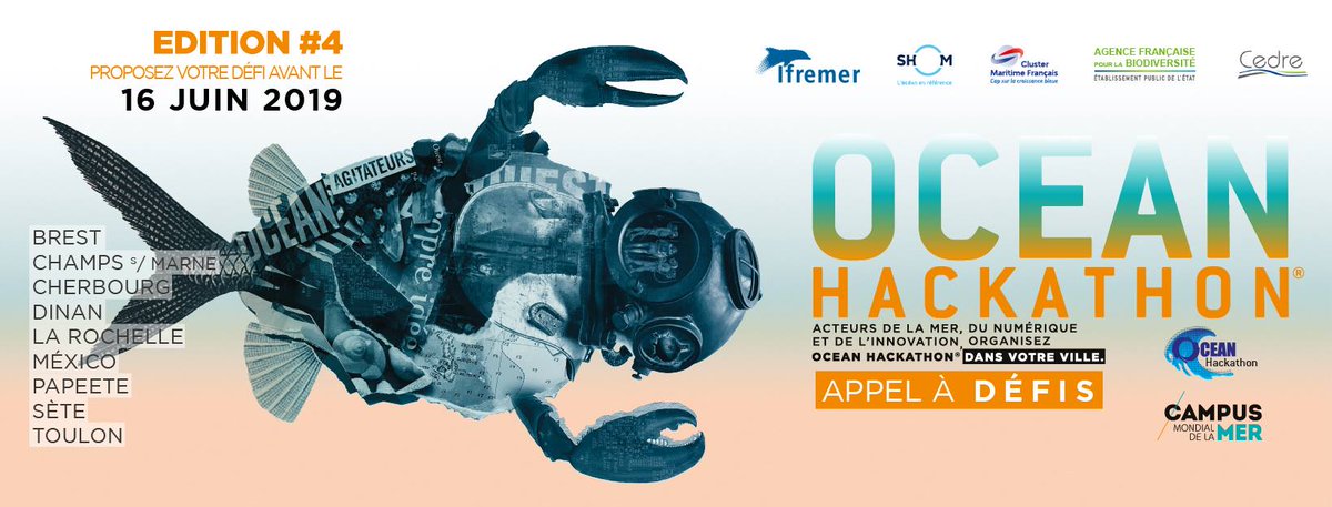 Experts en #data ou experts maritime : l'Ocean Hackathon est fait pour VOUS ! 
🌊 Bloquer vos agendas du 11 au 13/10 ! Ocean Hackathon, c'est 48h pour relever des défis mêlant #Data &amp; #Maritime au profit de nouveaux usages !
  swll.to/6Pnhvh2