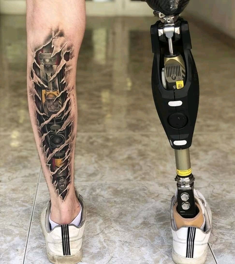 Image of a realistic robotic leg