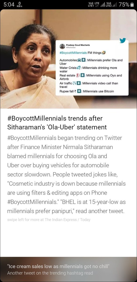 When you have a super talented #FinanceMinister #BoycottMillenials <a href="/nsitharaman/">Nirmala Sitharaman</a>