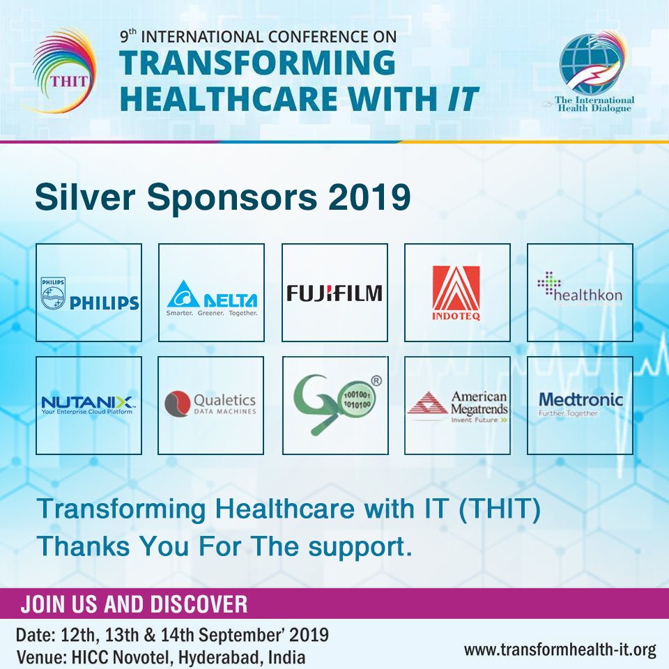 THIT2019's tweet photo. Transforming Healthcare with IT (THIT) thanks all the sponsors of the event. Your generous contribution will dramatically help us develop and succeed in future endeavors. Know more: https://t.co/l2iiv0gYJE
#THITSponsors #Apollo #ApolloNeverSleeps #ApolloHospitals #AskApollo https://t.co/tEg34XQVpm