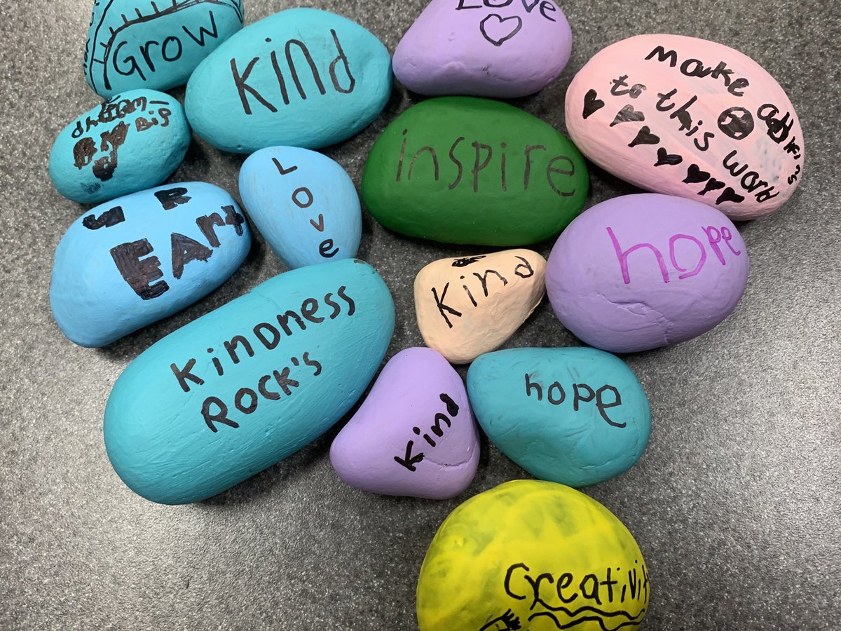 The next group of rocks has headed out into the world. #kindnessmatters #kindnessrocksproject <a href="/BRN_Elementary/">Brown Elementary</a>