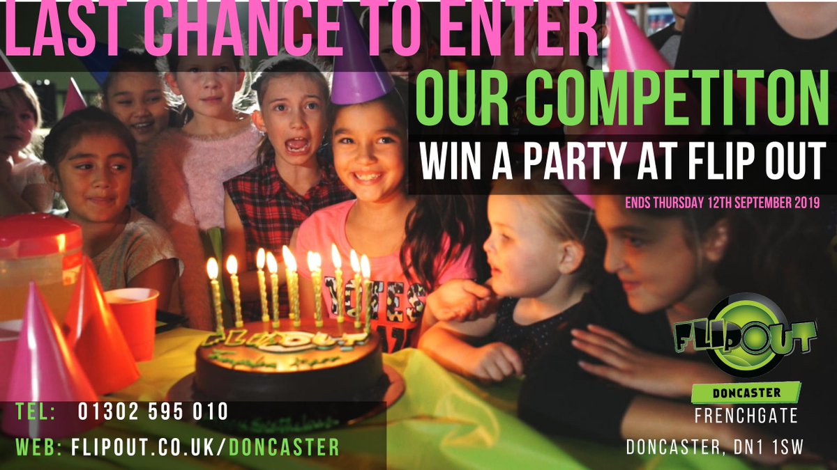 WIN A PARTY AT FLIP OUT DONCASTER! 🎂

LAST CHANCE TO ENTER....
Click the Link to Enter NOW:
facebook.com/flipoutdonny/p…