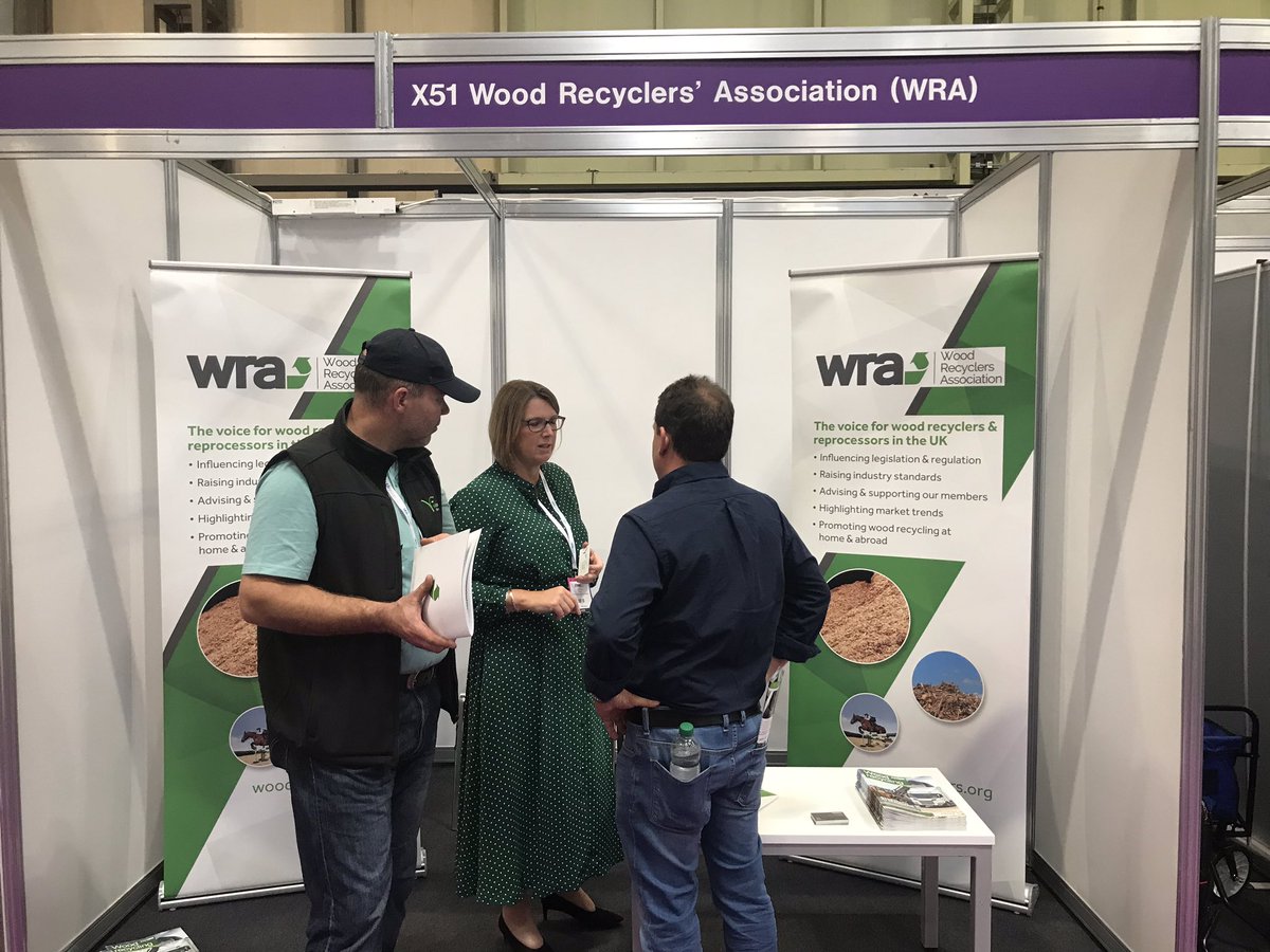 Woodrecyclers's tweet photo. Enjoying our first day @RWM_Exhibition in Birmingham where we’ve been busy talking to members and some potential new members all morning. #recycling #recycled #wastewood #wood  #circulareconomy https://t.co/ZLyTyEpPY1
