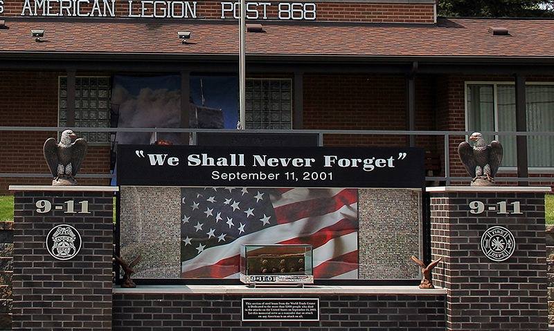 AmericanLegion's tweet photo. 8:46am – Flight 11 hits the World Trade Center North Tower
9:03am – Flight 175 hits the WTC South Tower
9:37am – Flight 77 hits the Pentagon’s western facade
10:07am – Flight 93 crashes into Somerset Co. field after passengers &amp; crew attempt to retake it
#PatriotDay #NeverForget https://t.co/VmGPacndhO