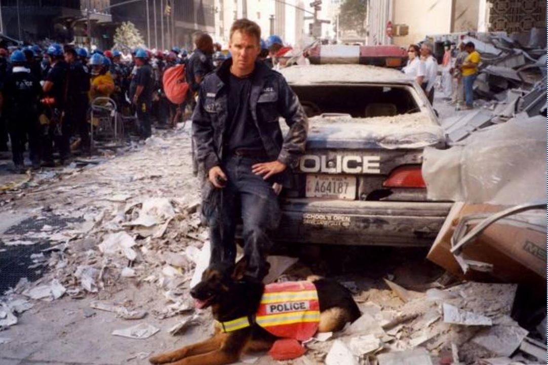 Trakr was driven down from Nova Scotia by his handler. He found the last known survivor from ground zero, Genelle Guzman. When his handler, Symington, was seen on TV by his department in Canada, he was suspended for leaving without permission. Trakr died in April of 09