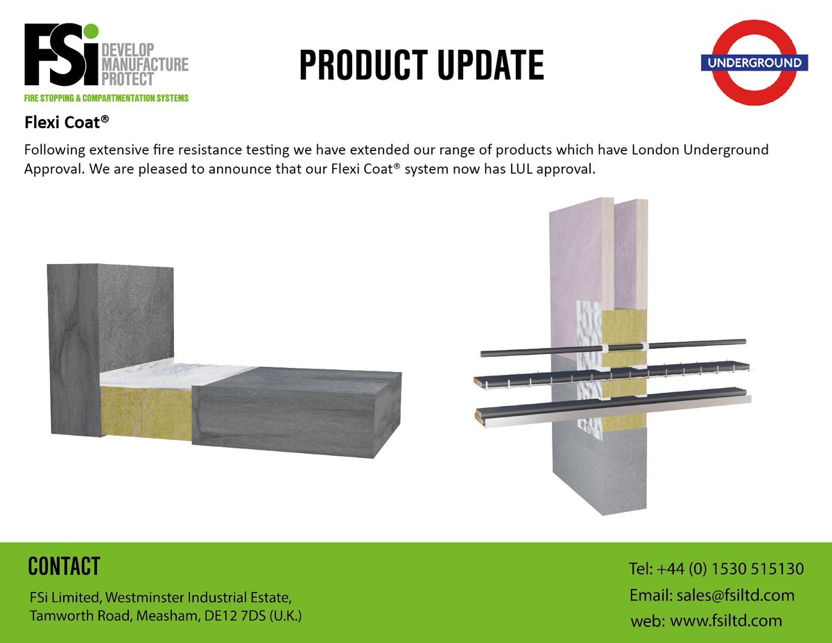 Product Update!

Flexi Coat® has now been approved by the London Underground.

#londonunderground #fsi #passivefireprotection #construction #transport #london