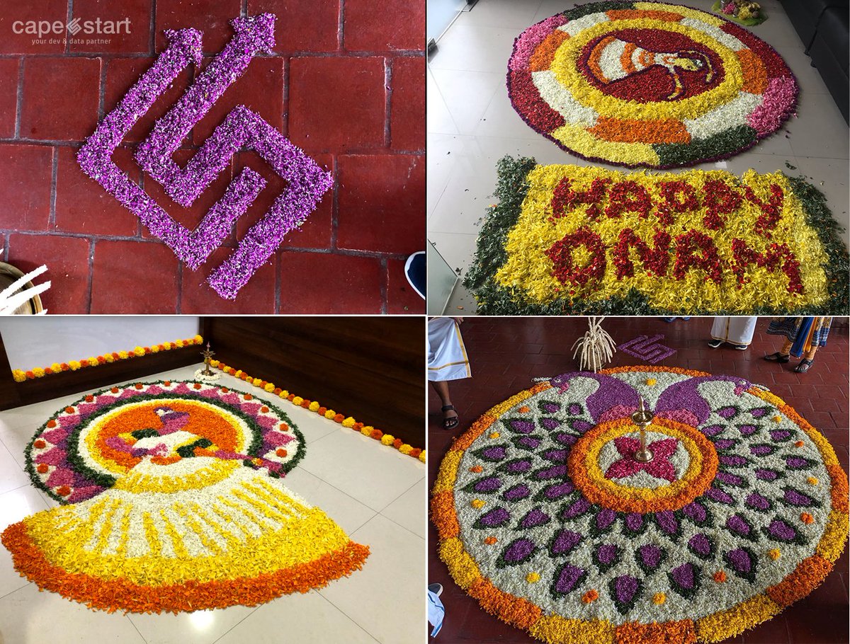 capestart's tweet image. Here comes the #Onam Season that brings with it the assurance of love, peace, and happiness. A season to celebrate with colorful pookalam and graceful Thiruvathirakali. #CapeStart turns colorful and full of life with the arrival of #Onam. Ellavarkum Hridayam Niranja #Onashamsakal