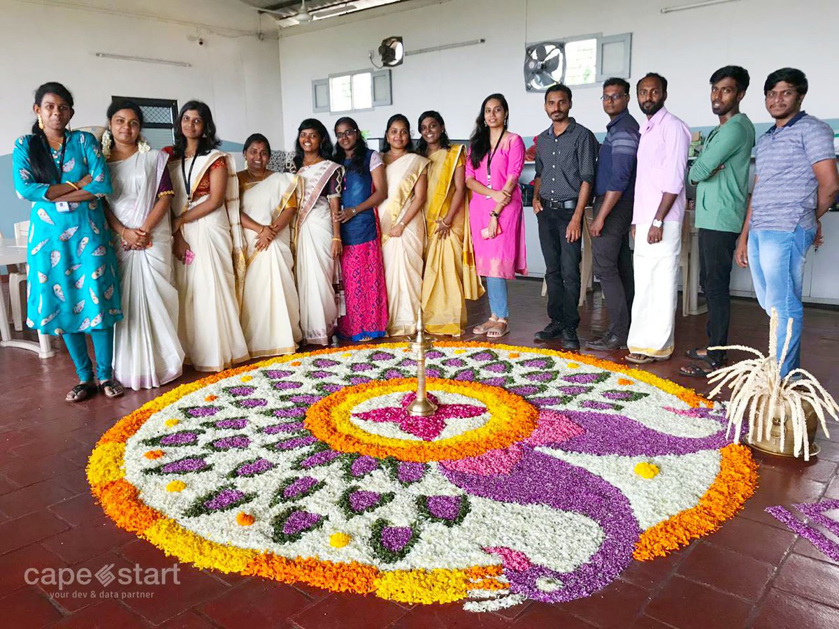 capestart's tweet image. Here comes the #Onam Season that brings with it the assurance of love, peace, and happiness. A season to celebrate with colorful pookalam and graceful Thiruvathirakali. #CapeStart turns colorful and full of life with the arrival of #Onam. Ellavarkum Hridayam Niranja #Onashamsakal