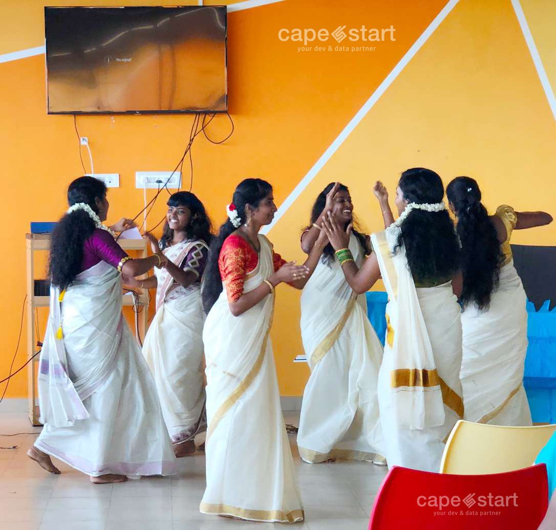 capestart's tweet image. Here comes the #Onam Season that brings with it the assurance of love, peace, and happiness. A season to celebrate with colorful pookalam and graceful Thiruvathirakali. #CapeStart turns colorful and full of life with the arrival of #Onam. Ellavarkum Hridayam Niranja #Onashamsakal