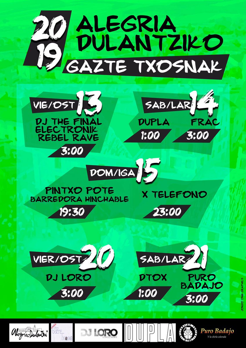 Irailak 21 Dulantziko Txosnetan!🍻