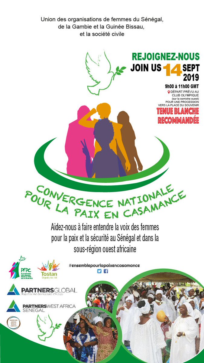 Les femmes font entendre leur voix : nous demandons une paix définitive en Casamance ! Nous sommes debout avec elles et soutiendrons la Convergence Nationale pour la Paix en Casamance qui se tiendra à Dakar le 14 Septembre. ##ensemblepourlapaixenCasamance