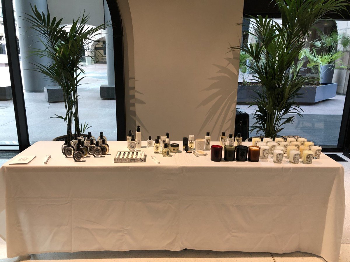 Today we have the luxurious Diptyque here with us showcasing their gorgeous range. Be sure to visit them on our upper Ground Level Reception✨ #diptyque #luxury #Candles #london #towerhill #gifts