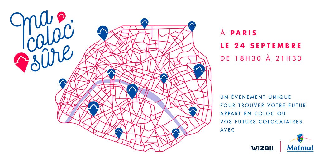 📣 🗓️ Le 24/09 à <a href="/Paris/">Paris</a> de 18h30 à 21h30
vivez “Ma Coloc’sûre”
Cette initiative inédite vous permet de trouver, en 1 soirée, votre futur appart' en colocation OU bien votre futur coloc 😉
Matmut en partenariat avec <a href="/wizbii/">WIZBII</a> 
wizbii.com/events/macoloc…