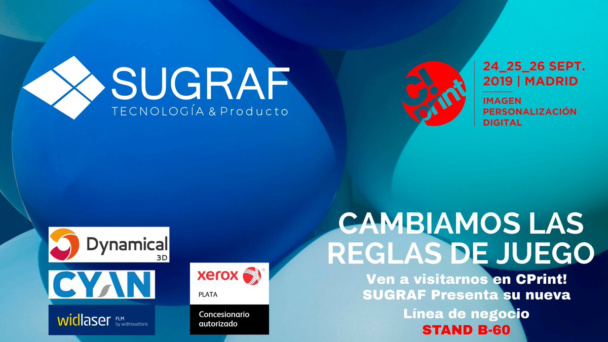 Sugraf's tweet photo. SUGRAF le invita a C'Print del 24 al 26 de septiembre, visite nuestro stand donde presentaremos nuestra nueva línea de negocio, contacte con nosotros para obtener su acreditación
marketing@sugraf.es https://t.co/zlQ35TNp6m
