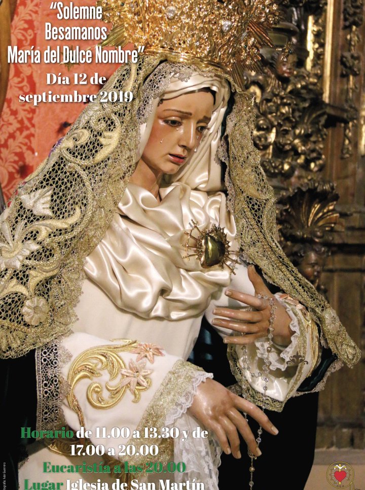 Solemne Besamanos en honor a María Santísima del Dulce Nombre

12 de septiembre
Parroquia de San Martín