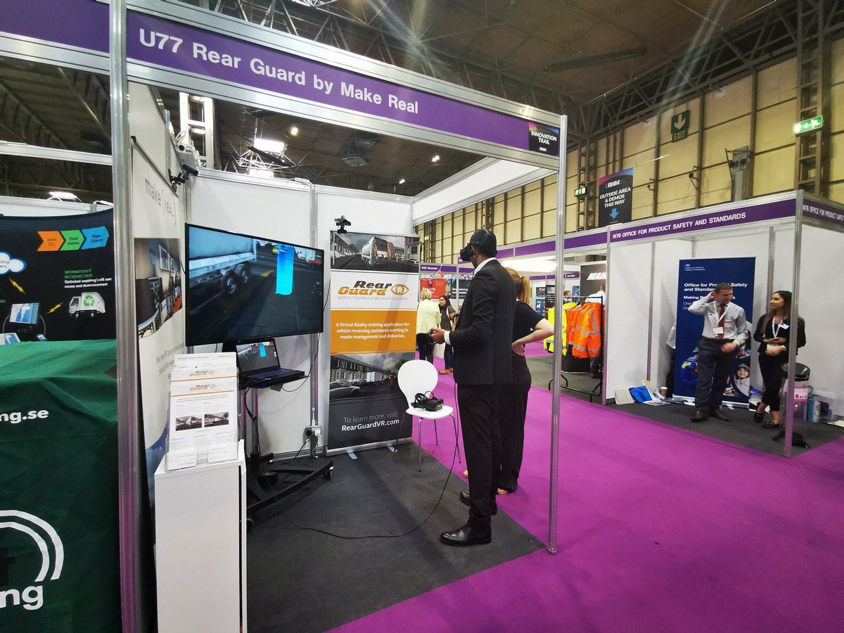 RearGuardVR's tweet image. Come find us booth U77 @RWM_Exhibition to try out safe #VR training for waste management vehicle loaders on Oculus Rift and Oculus Quest #RWM2019
