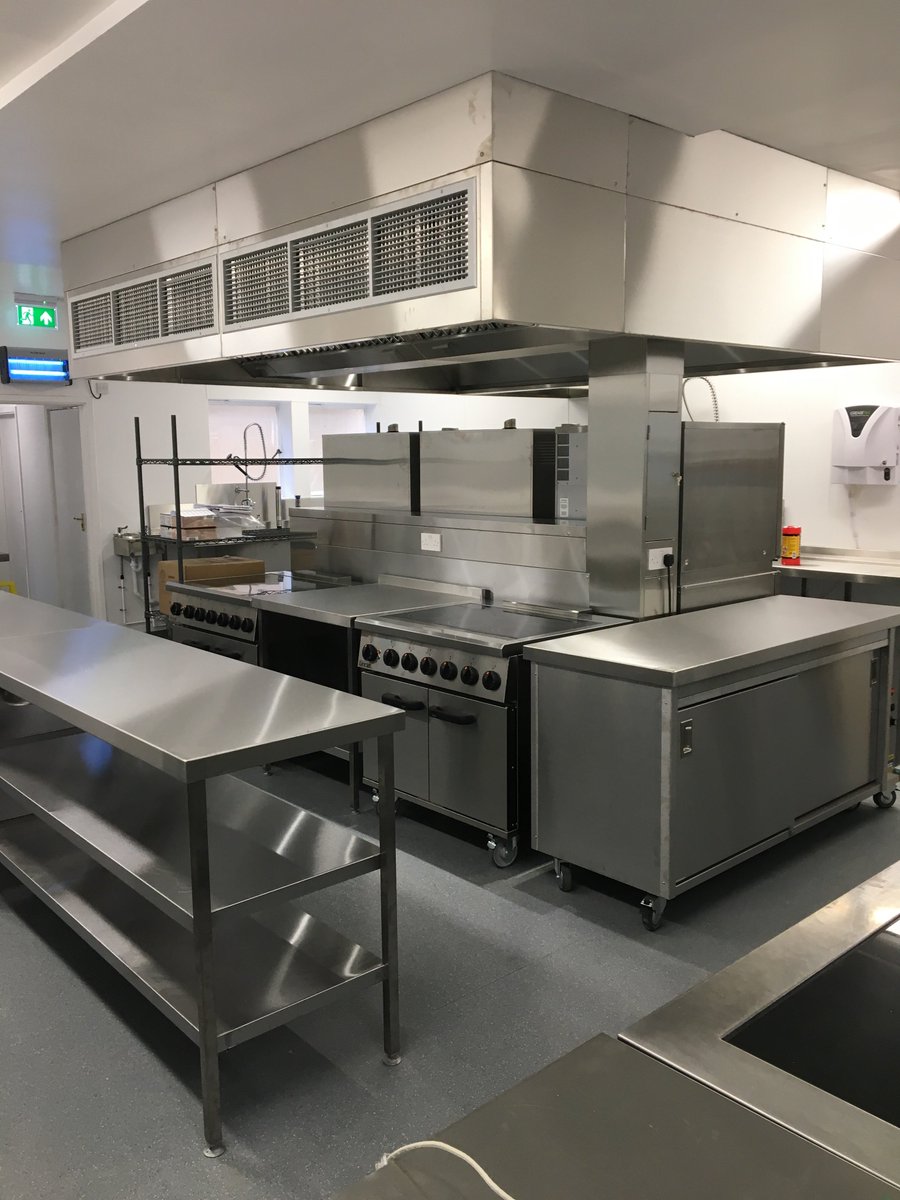 JHGroupSW's tweet photo. Our guys have recently finished a kitchen refurbishment at St. Gregory's Catholic College, Bath.  They've stripped the kitchen of appliances and flooring, plastered walls and ceilings and installed new appliances ready for the new school year. https://t.co/89ngP0WATB