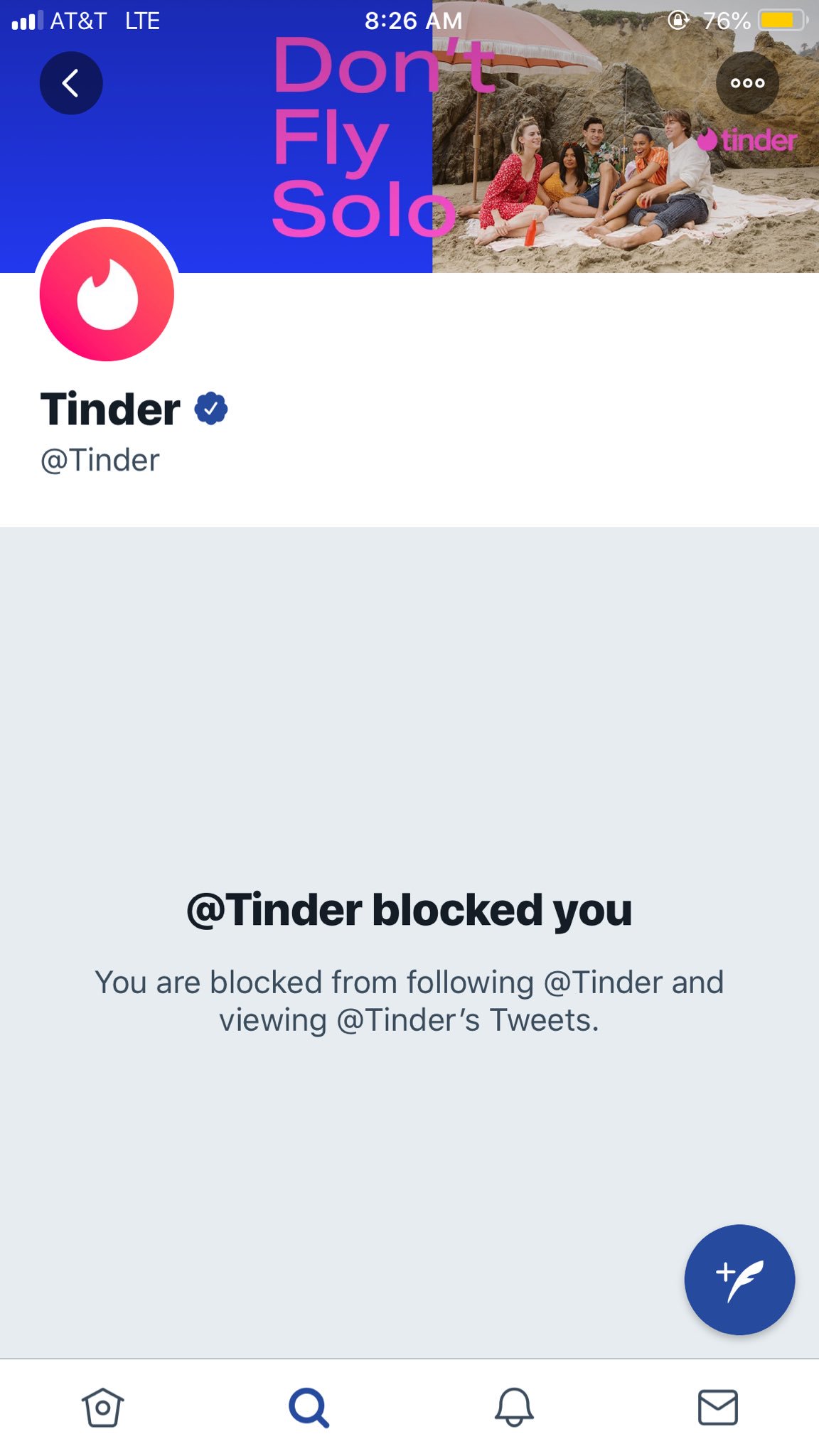I am blocked at tinder