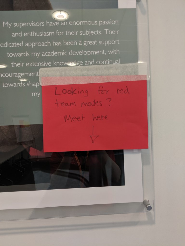 KatJoyWhite's tweet photo. We've set up a team meeting point in the tea+coffee room for anyone struggling to make a full team for the #BigConferenceGame #TechExeter19 https://t.co/8eoAIOgs7P