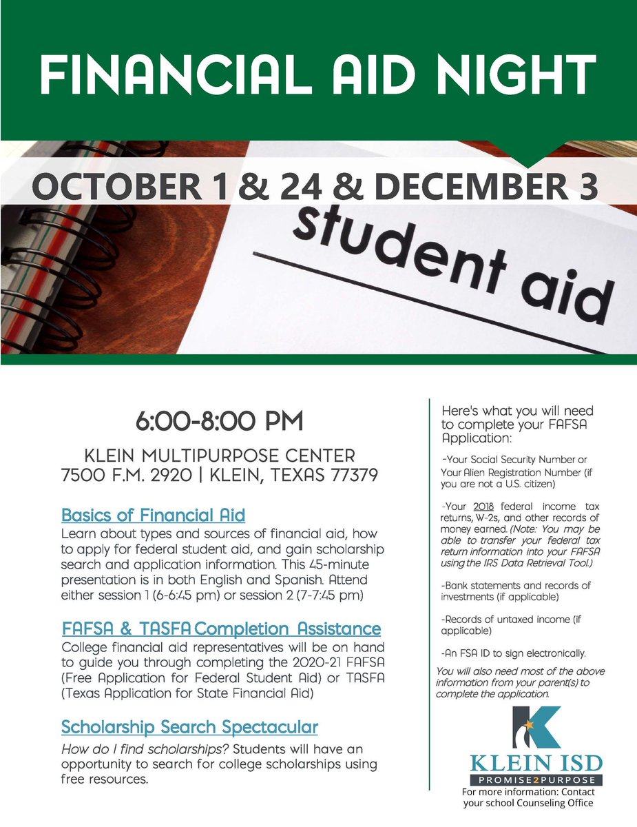 Seniors and parents - don't miss out on this opportunity to learn more about financial aid for college. Get help completing your FAFSA application.