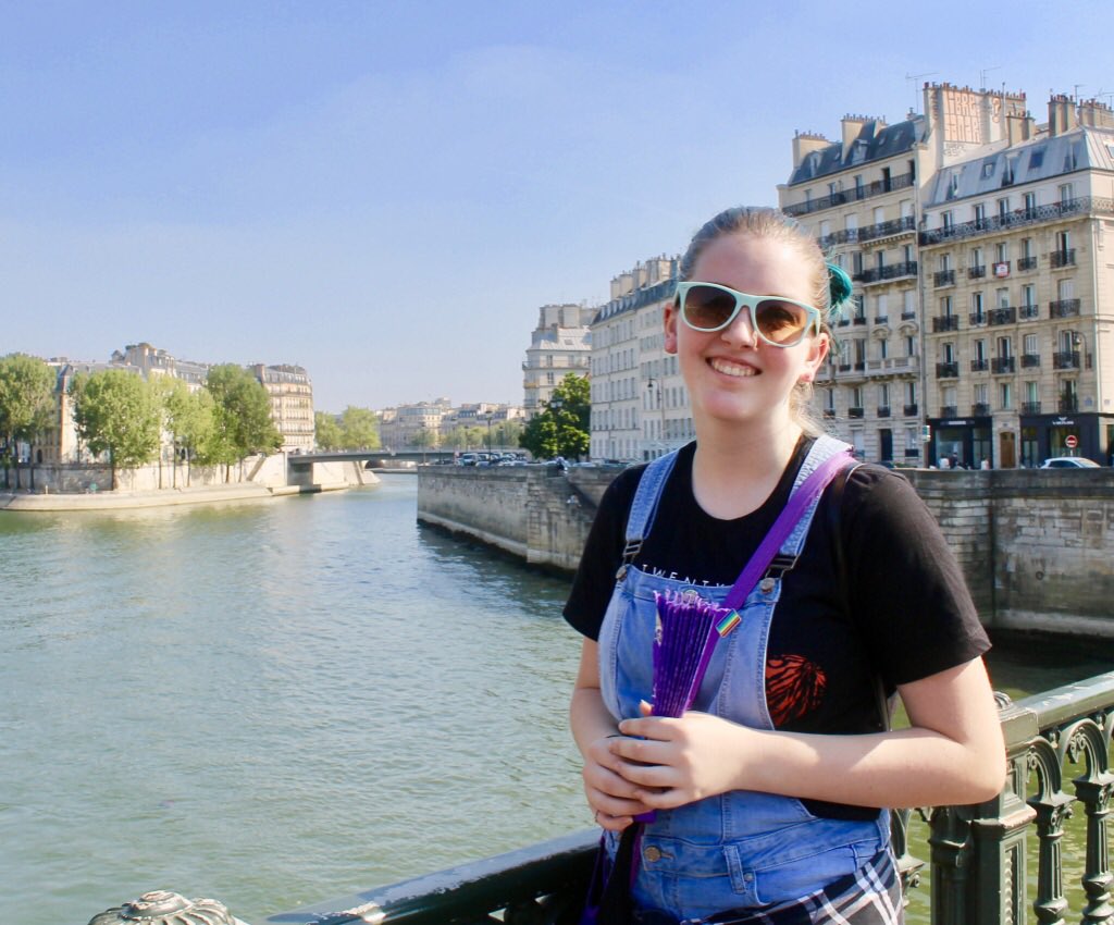 The River Seine. Love that this kid is up for anything!
