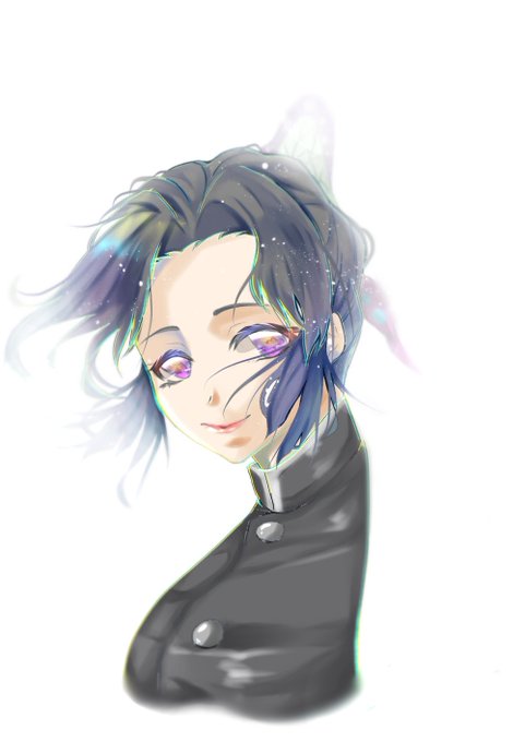 にょさんがTwitterに投稿した胡蝶しのぶ(鬼滅の刃)のイラスト。