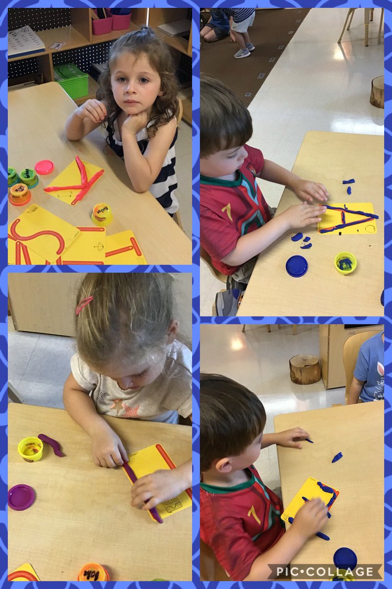 haney_renea's tweet image. Today the children used play dough to form their letters!! We are using the play dough to strengthen fine motor skills and letter recognition! #finemotor #letterrecognition #coloridentification #prek2