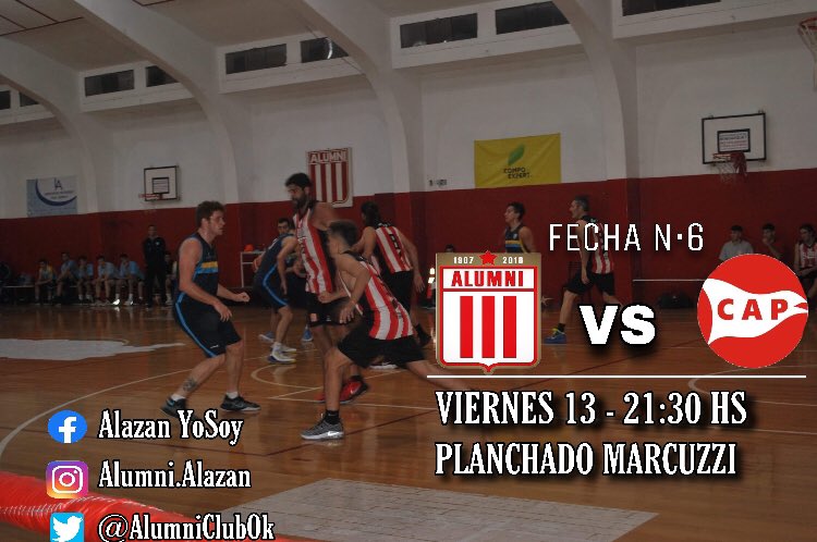 AlumniClubOk's tweet photo. El día viernes 13 de septiembre habrá acción en el Planchado marcuzzi, donde recibiremos a provincial a partir de las 21:30 HS,  veni a alentar al Alazan.
#VamosAlazan https://t.co/ZLFCJB21r0