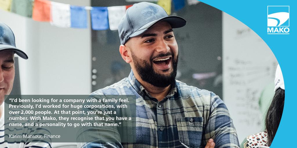 Recognising the value of individuals is key to our business. Talented people who want to be regarded a more than a number find a home at Mako, where a flat structure allows good ideas to be heard and implemented. How does your business empower individuals? #MakoPeople #WeAreMako