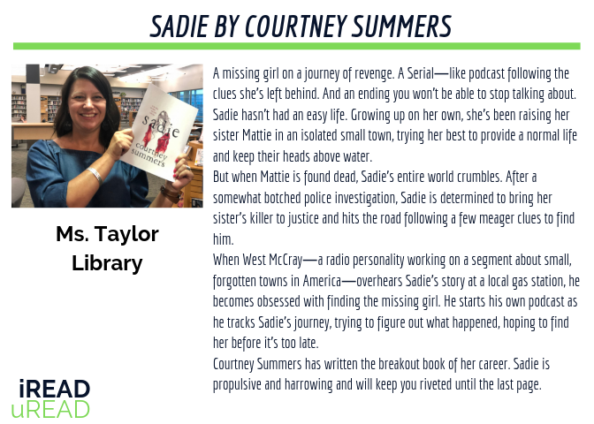 LSWLMC's tweet photo. Check out @AmyTay71 iREAD uREAD pick today! Need more information about iREAD uREAD - stop by the LSW Library ASAP. #WhatWeDo #R7LibrariesTransform #LSWHSLibrary https://t.co/UWZwuXFwlT