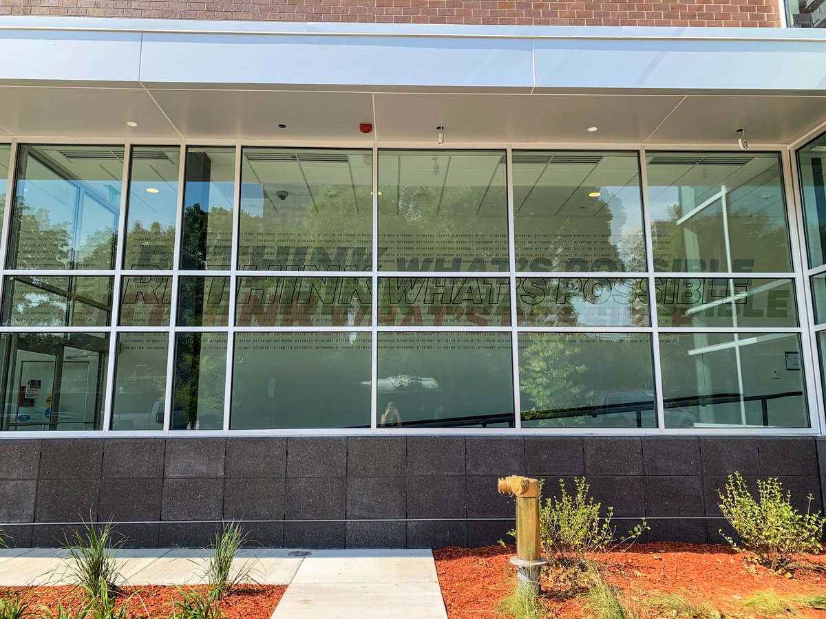 MSOE's tweet photo. Special signage up in Diercks Hall! Can you decode the message? 😉 Come see it in person on Friday during our Open House! #MSOE4Me #BoldStepForward #RethinkWhatsPossible https://t.co/GONC28ruN8 https://t.co/xwX8UFgupH