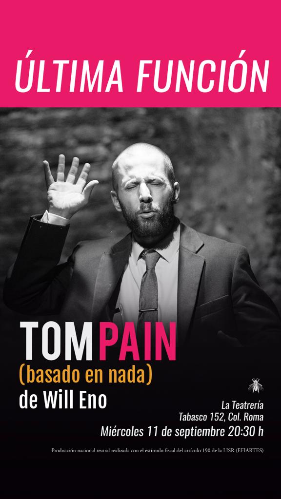 elbajimenez9's tweet photo. 🚨Hoy se termina esta gran puesta en escena @TomPainMx un monólogo que te cautiva y conmueve!! No me alcanzan los caracteres para elogiar a @luisarrieta_ en este monólogo que confronta al público a cuestionarse acerca de su vida y de cómo vivirla. Divertido e inolvidable! 🚨♥️🎭 https://t.co/mlkjwlpqHz