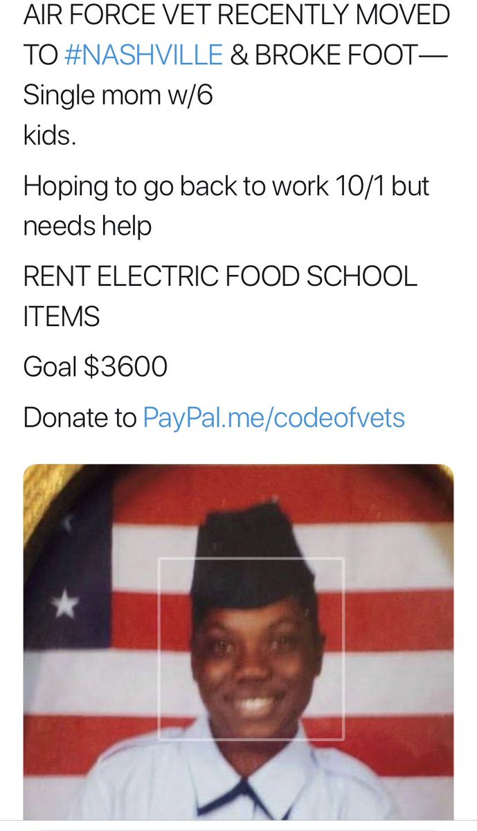 codeofvets's tweet image. We need $3700 to complete these two missions. Both veteran families are worthy. Both are sinking financially. We can stabilize them and provide them with HOPE. It’s what we do. We take care of each other.

RETWEET🇺🇸❤️💙

PayPal.me/codeofvets