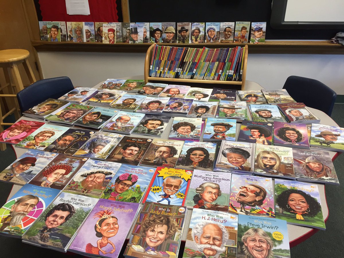 Hemmeter is ready to start reading for the <a href="/penguinkids/">Penguin Kids</a> #WhoWasHistoryBee Students are beyond excited to know that the books are here. I've seen so many smiles as students enter my room to select their books. So many great options. So much to learn. #stcspride