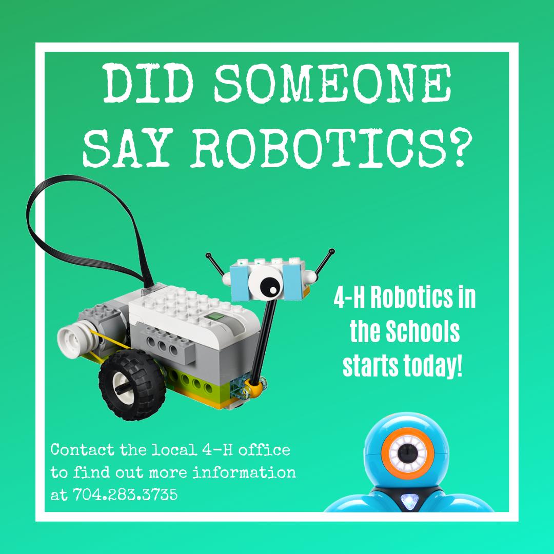 Did someone say robotics? UC4H kicks off their 4-H Robotics program today @NewSalemES_NC! We can't wait to expose them to hands-on learning focused on working together as a team, coding, and applying real-life problems while creating solutions. #ucps #robotics #STEMeducation