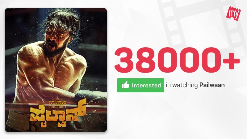 bookmyshow's tweet photo. Superstar @KicchaSudeep's highly anticipated multi-lingual film #Pailwaan will be out this weekend in theatres near you. Get tickets now: https://t.co/O55VXe6a29 #BMSMovies https://t.co/juHVKem6DA