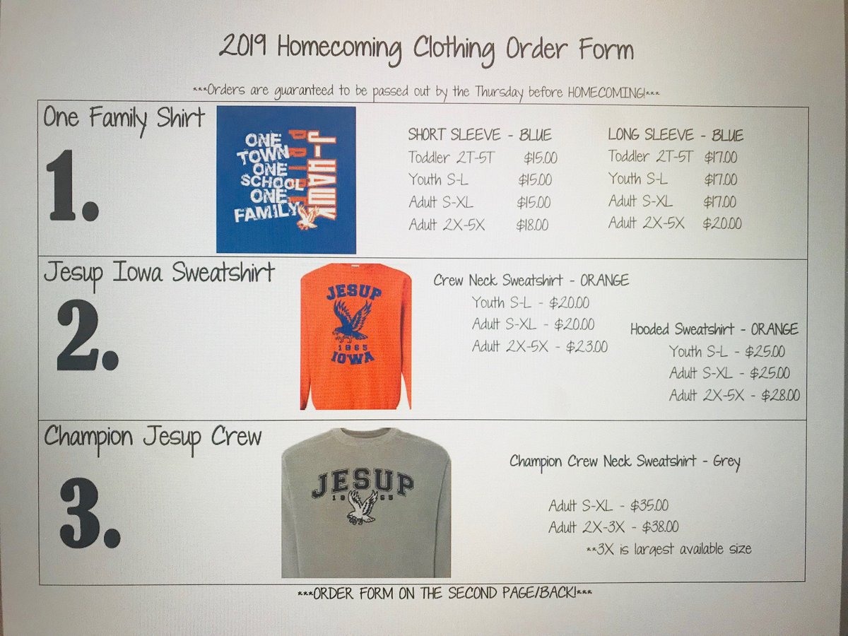 AllysonKitch's tweet photo. Just a reminder that homecoming orders are out! Due Tuesday :) See me or email me with ❓❓❓ #onefamily #jhawks https://t.co/oiTMbt597T