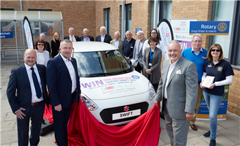 NNHospCharity's tweet photo. A brand new car was unveiled as the raffle prize in aid of Boudicca Breast Cancer Appeal. Thanks to @desiragroup @RotaryNorwich for making this happen. https://t.co/MZ7hvF6N0W https://t.co/qLoe8OckYX