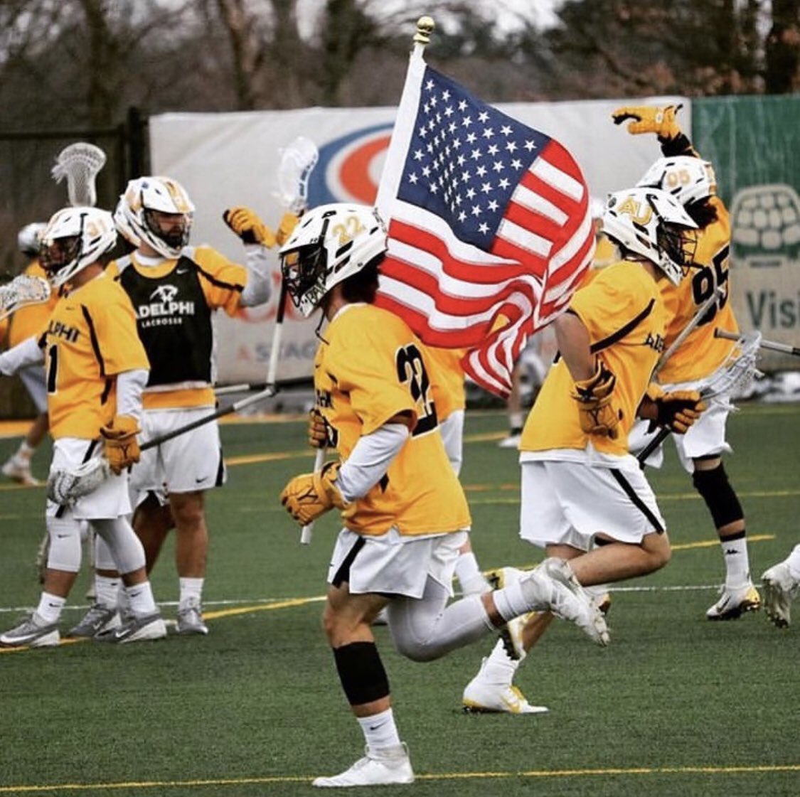 AdelphiMLax's tweet photo. We will continue to honor and remember those affected by 9/11.  Two Men’s Lacrosse players who gave all that day Ronald Kleopfer &amp; David Leistman.  #neverforget #teammates #22403 #HOF https://t.co/BUTbncz5L2