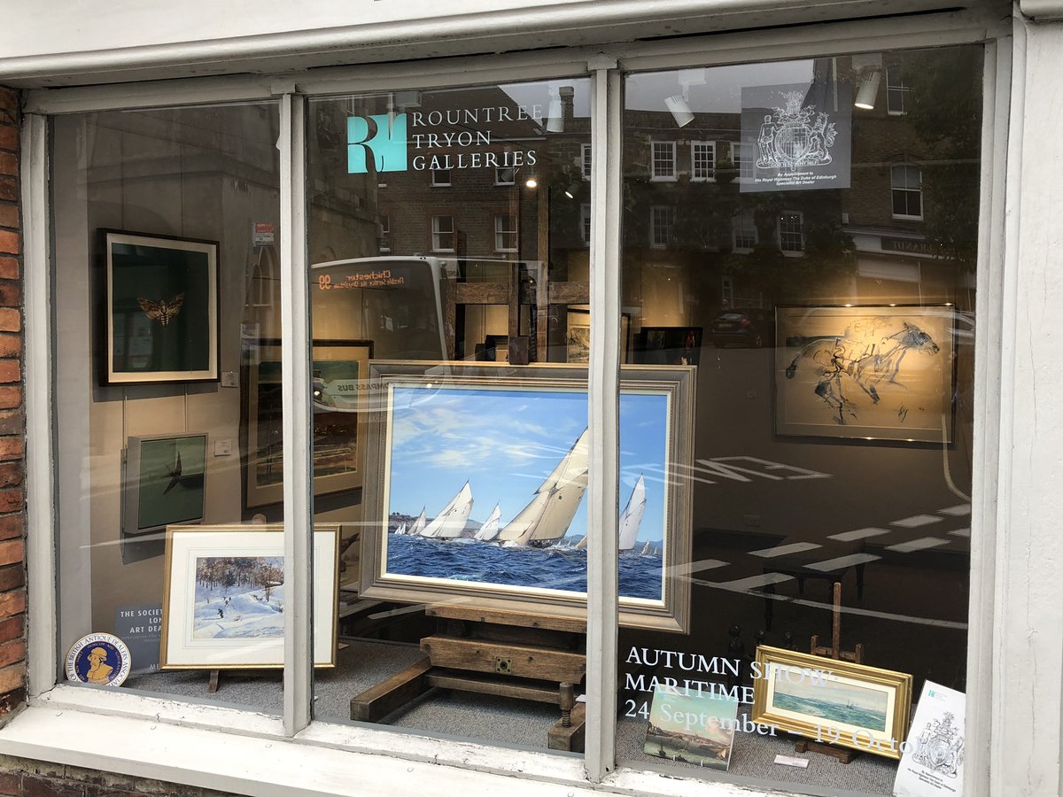 Hoping for a warm end to the Summer we have in our Petworth window an oil by Jamie Medlin depicting ‘The Fife Class Jubilee, St Tropez’. With yachts Mariska, Lady Anne, Hispania and Tuiga. In our marine show starting soon - catalogue now out. #marine #yacht #racing #sttropez #sun