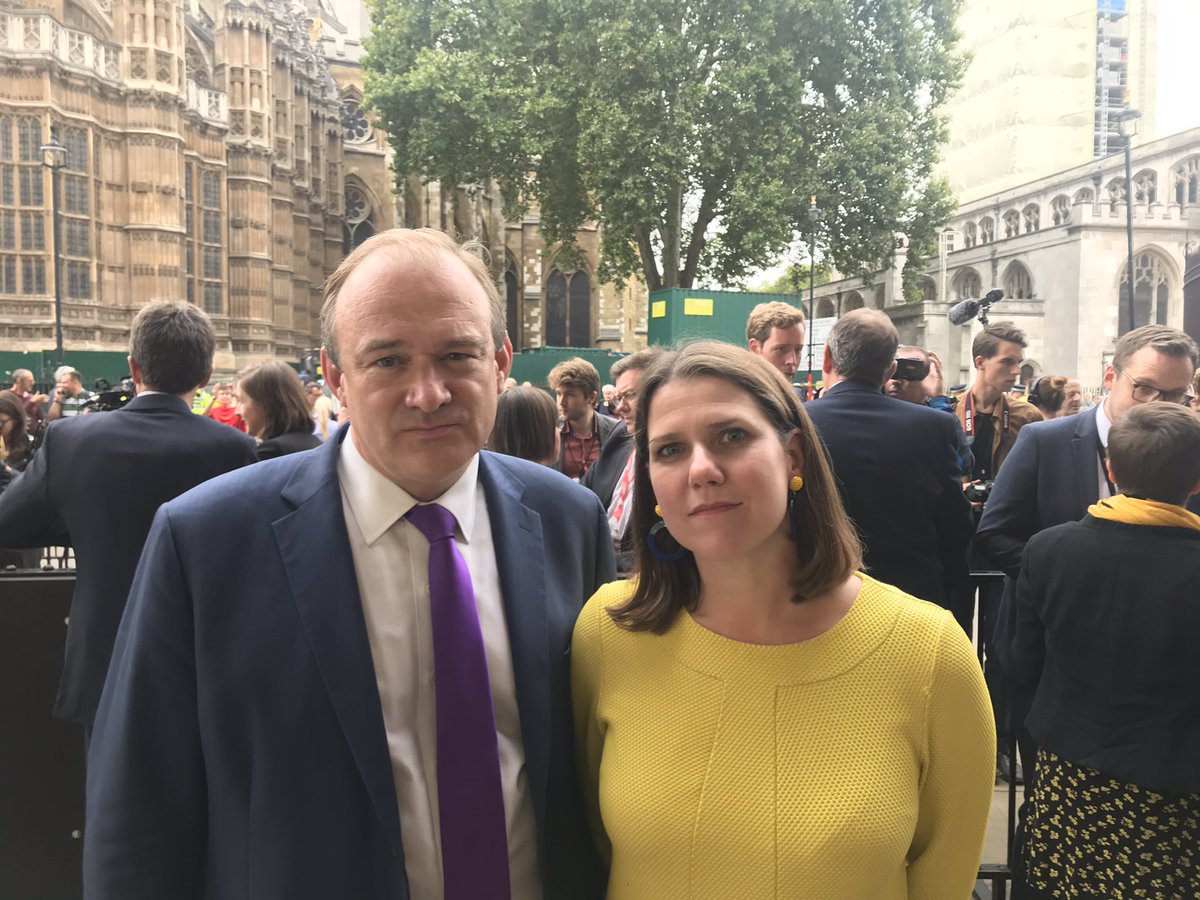 SueWixLD's tweet photo. RT @EdwardJDavey: Parliament should be recalled
That’s the message from @LibDems
@joswinson & I joined MPs across the parties to #SaveBritishDemocracy & to stop the chaos of #Johnson https://t.co/l6URpu3pWi